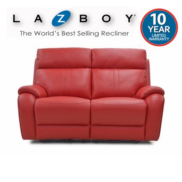 lazy boy red leather couch